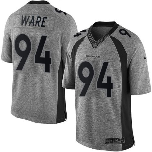 Nike Broncos #94 DeMarcus Ware Gray Men's Stitched NFL Limited Gridiron Gray Jersey